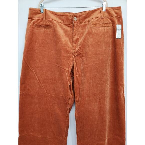 NWT Maeve The Colette Corduroy Wide Leg Pants Size Plus 24W Orange #7F404 - Picture 4 of 11